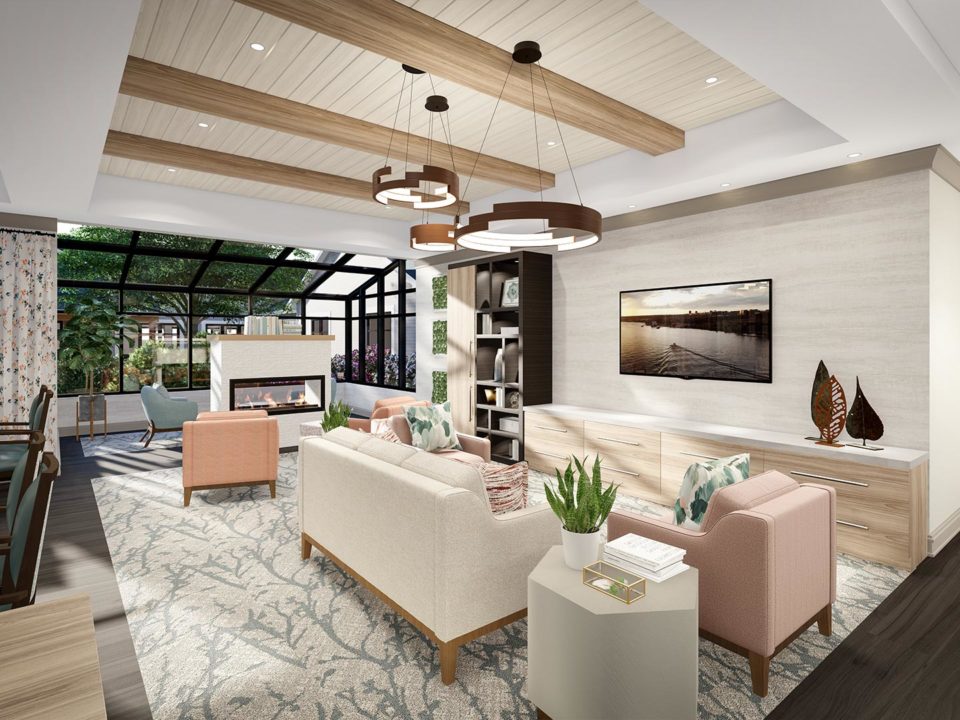 The Woodlands at Canterfield Memory Care Living Room Solarium