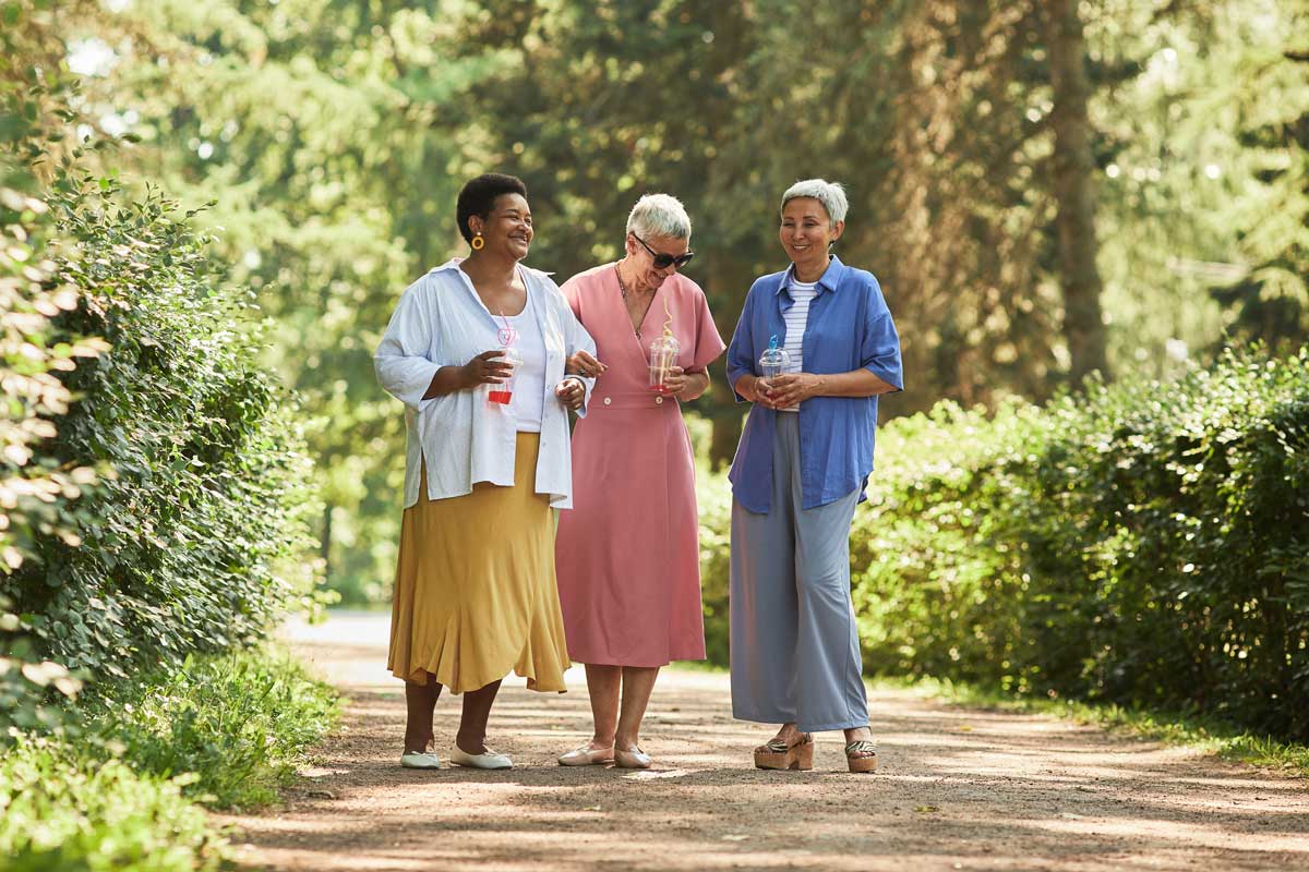 three elderly woman